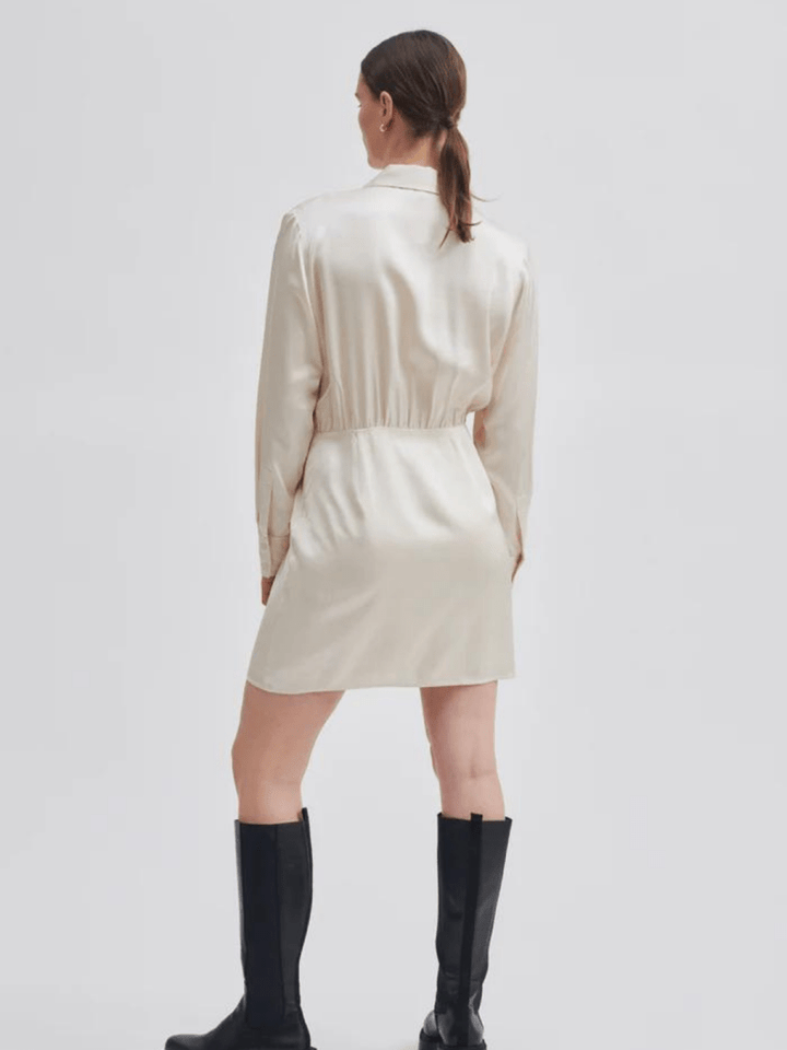 Cremefarvet Second Female Break Skjortekjole XS Second Female