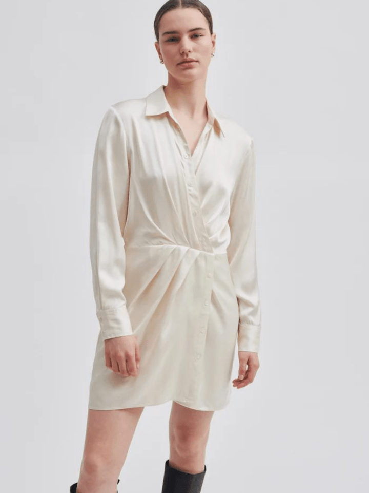 Cremefarvet Second Female Break Skjortekjole XS Second Female