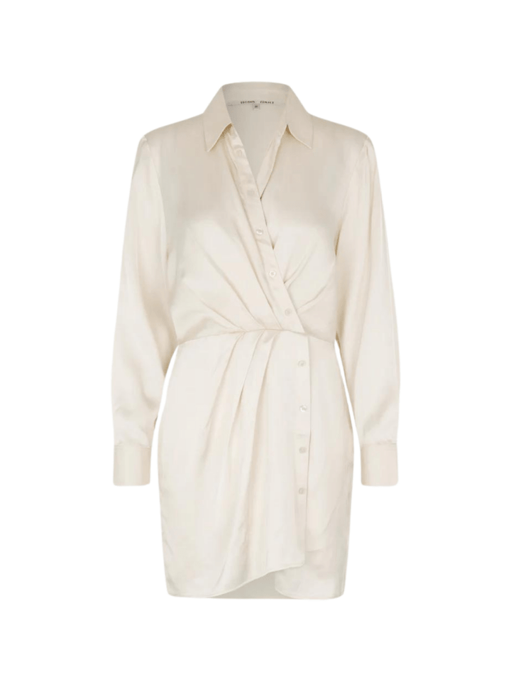 Cremefarvet Second Female Break Skjortekjole XS Second Female