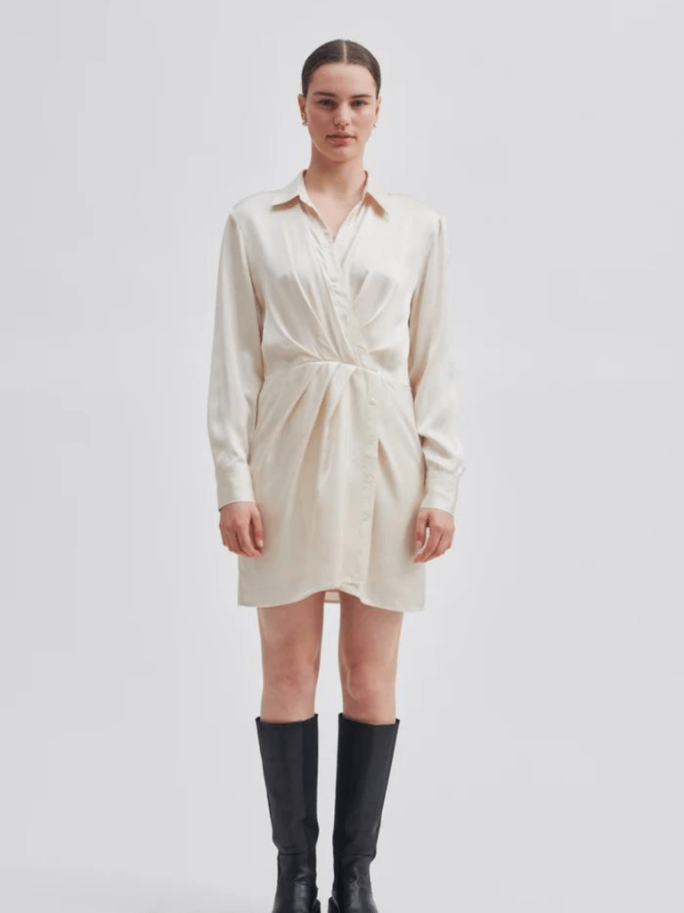 Cremefarvet Second Female Break Skjortekjole XS Second Female