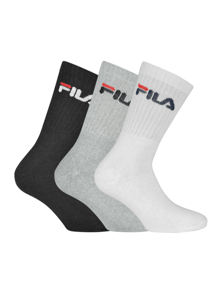 FILA Crew Logo Terry Tennissokker 3 Pack Unisex I 3 Farver 35 - 38 FILA
