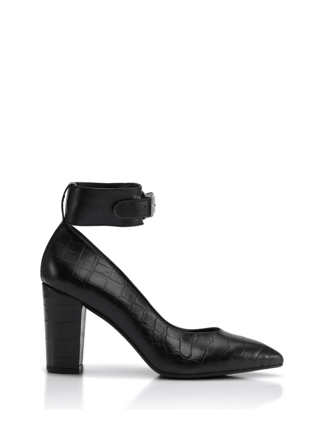 Gardenia Shoes Ava Pumps I Sort Croco-præget Læder Black Gardenia Copenhagen