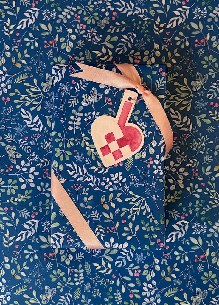 Gavepapir, 5 m, Winter Leaf All By Voss