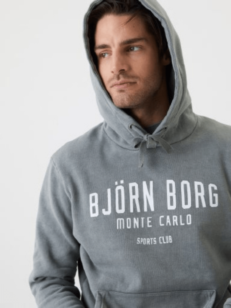 Grå Björn Borg Logo Hoodie M Björn Borg