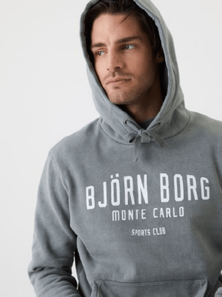 Grå Björn Borg Logo Hoodie M Björn Borg