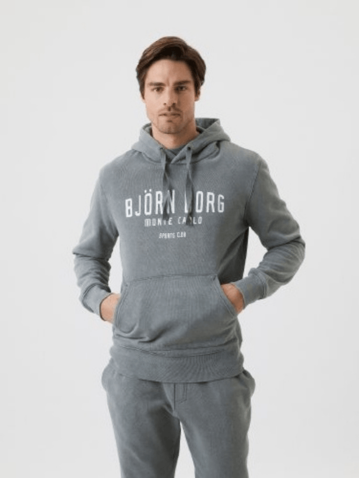 Grå Björn Borg Logo Hoodie M Björn Borg