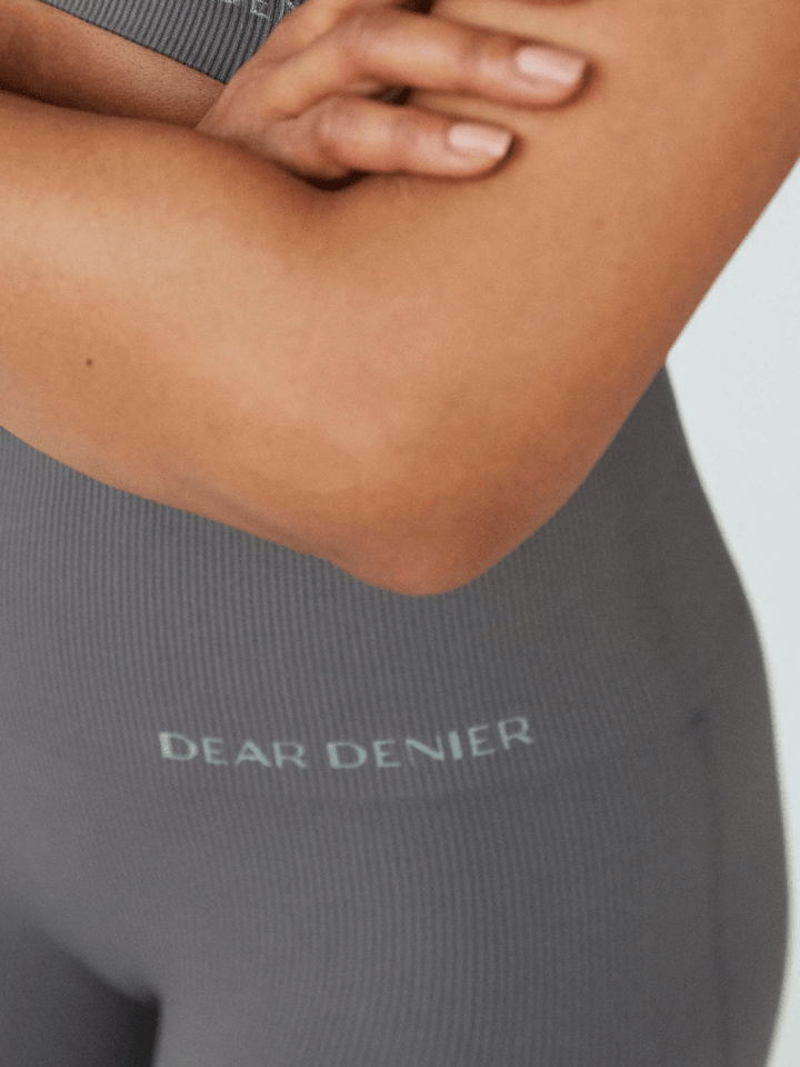 Grå Dear Denier Sømløs Rib Leggins S/M Dear Denier