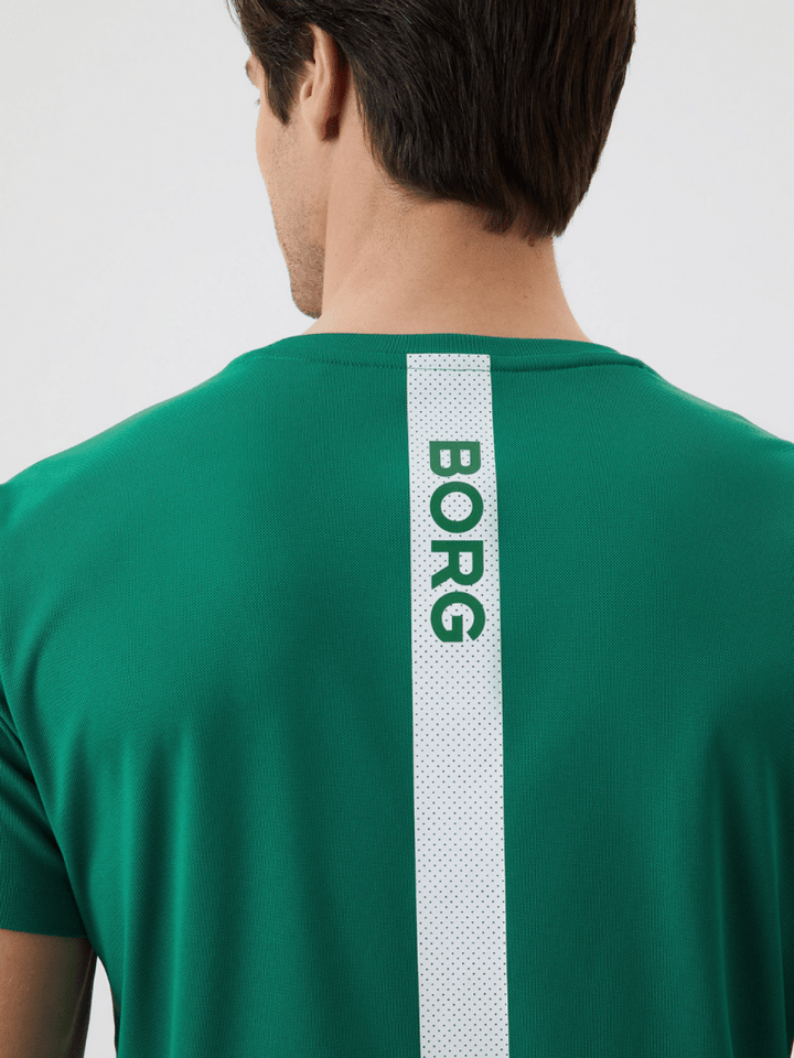 Grøn Björn Borg Performance Stripe T-Shirt M Björn Borg