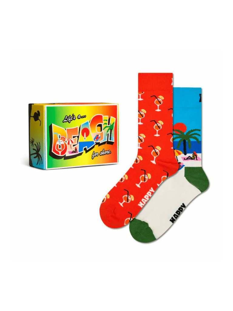 Happy Socks 2 - Pack Strand Gaveæske Til Ham 41 - 46 Happy Socks