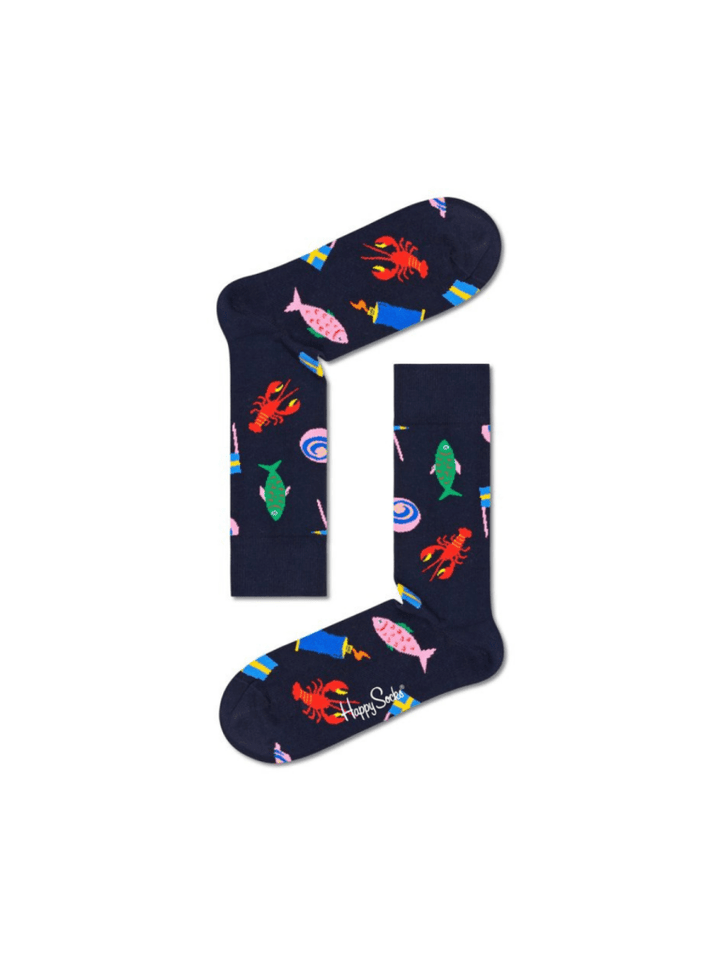 Happy Socks 3 - Pack Sverige Gaveæske Til Ham 41 - 46 Happy Socks