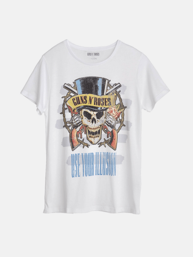 Hvid Icôn Guns N' Roses Skull Dame T-Shirt XS 360° ICÔN