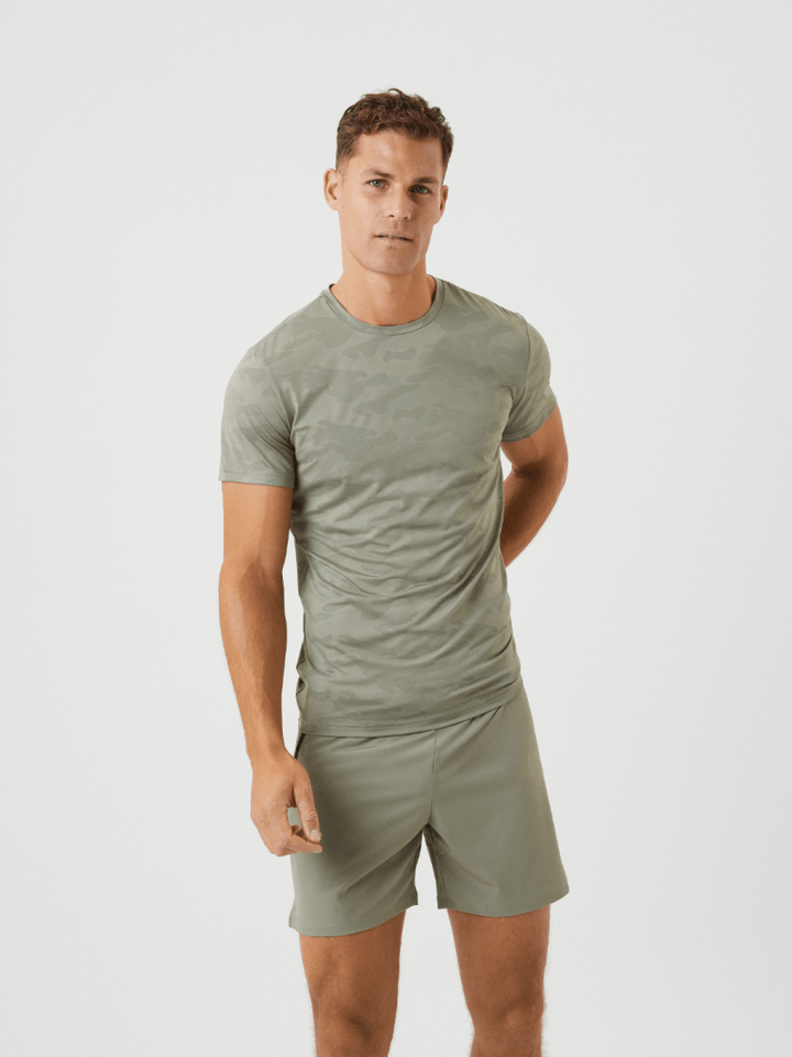 Khaki Björn Borg Camo Performance T-Shirt M Björn Borg