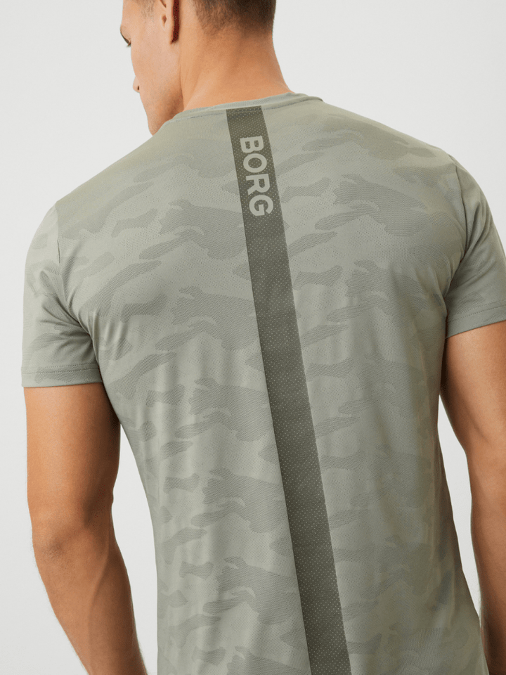 Khaki Björn Borg Camo Performance T-Shirt M Björn Borg
