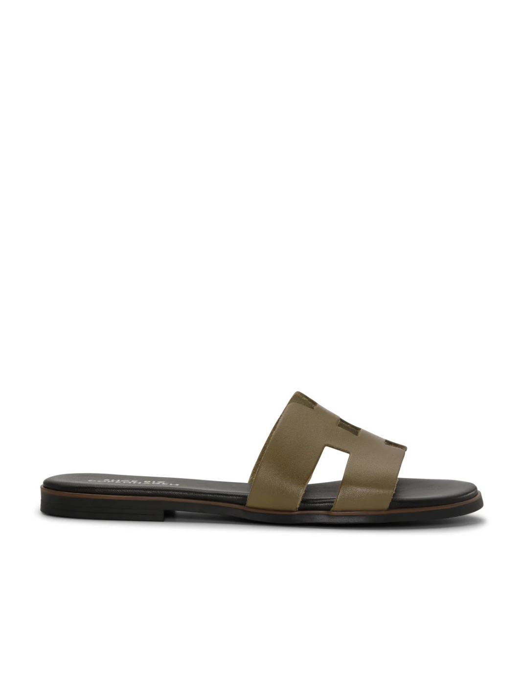 Shoe Biz Copenhagen Seattle sandal i khaki læder med udskårne detaljer og blød komfortsål