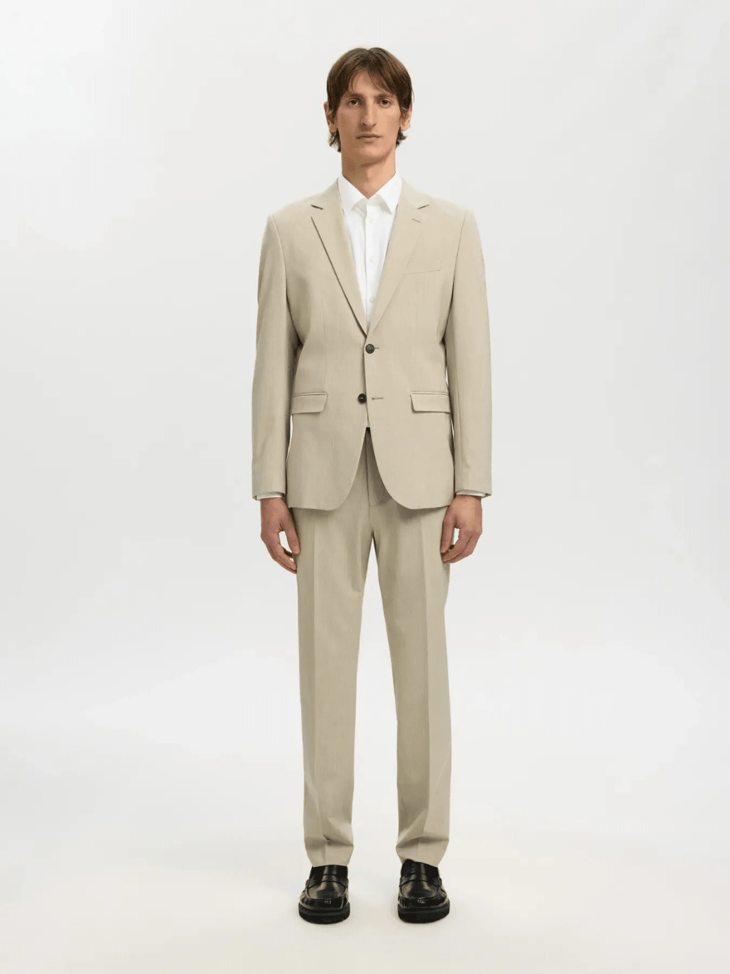 Klassisk Hvid Selected Ethan Slim Fit Herre Skjorte Hvid Selected