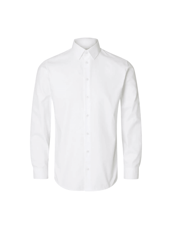 Klassisk Hvid Selected Ethan Slim Fit Herre Skjorte Hvid Selected