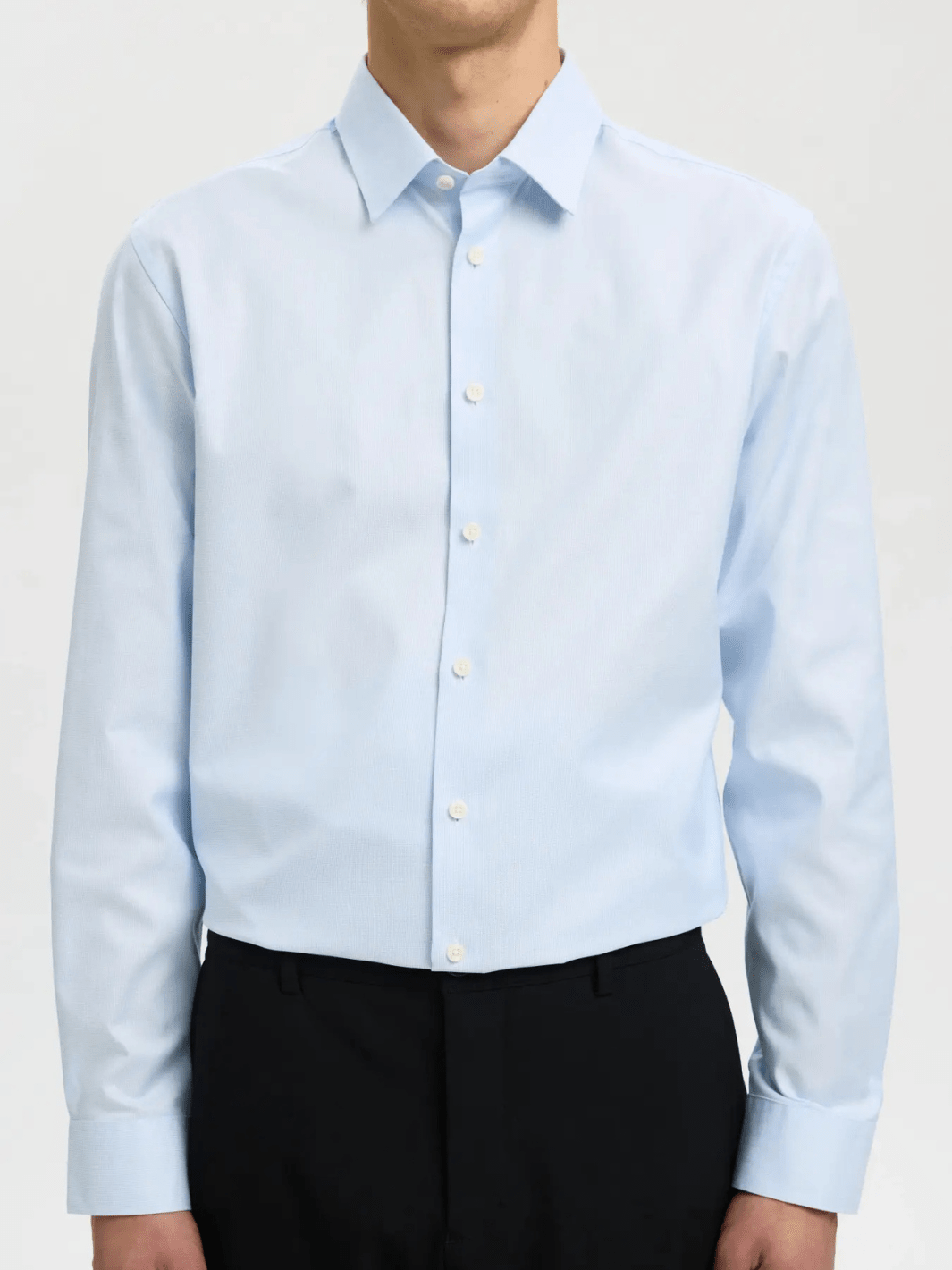 Klassisk Lyseblå Selected Ethan Slim Fit Herre Skjorte Lyseblå Selected