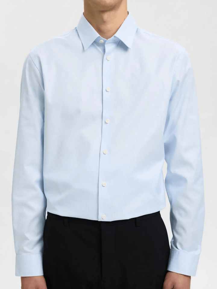 Klassisk Lyseblå Selected Ethan Slim Fit Herre Skjorte Lyseblå Selected