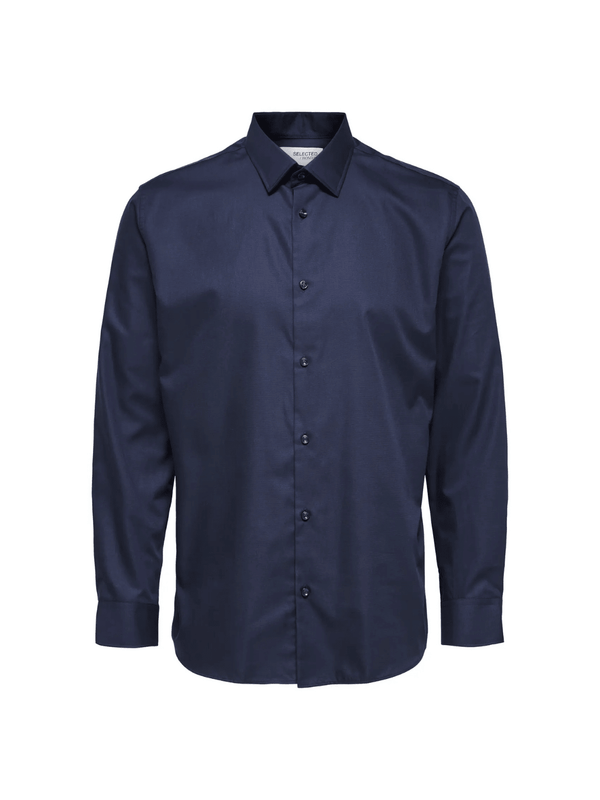 Klassisk Mørkeblå Selected Ethan Slim Fit Herre Skjorte Mørkeblå Selected