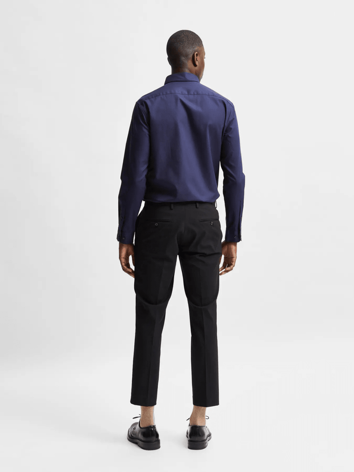 Klassisk Mørkeblå Selected Ethan Slim Fit Herre Skjorte Mørkeblå Selected