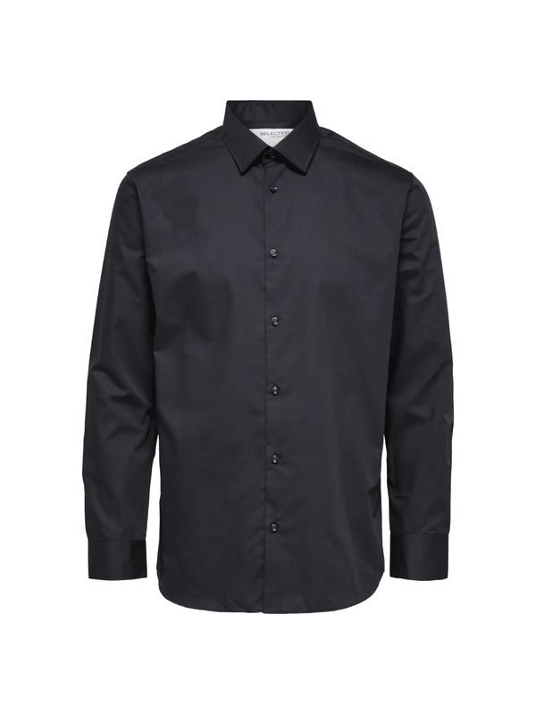 Klassisk Sort Selected Ethan Slim Fit Herre Skjorte Sort Selected