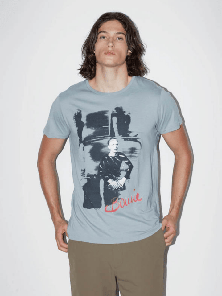 Lys Blå Icôn David Bowie Wave Herre T-Shirt S 360° ICÔN