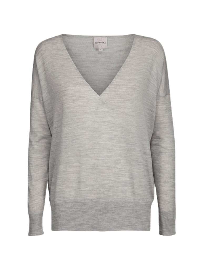 Lys Grå Dagny Månestråle V - Hals Strik 0/XS Månestråle