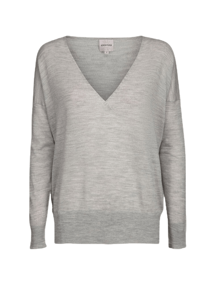 Lys Grå Dagny Månestråle V - Hals Strik 0/XS Månestråle