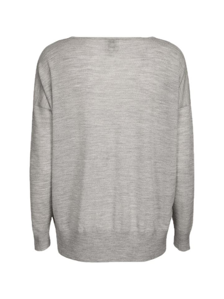 Lys Grå Dagny Månestråle V - Hals Strik 0/XS Månestråle