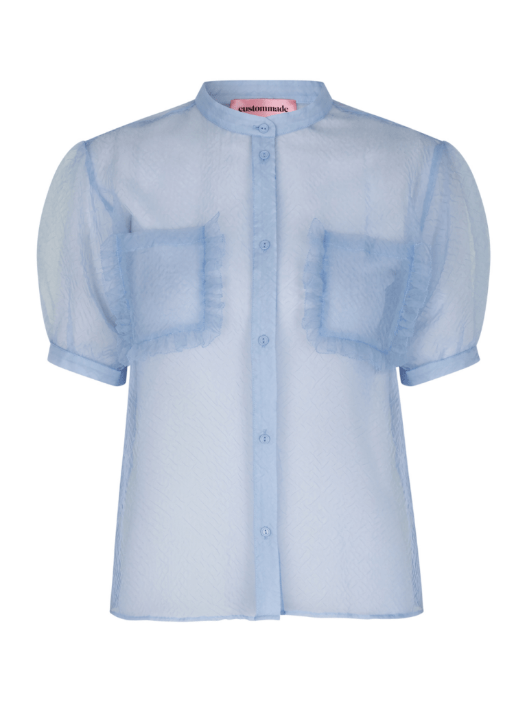 Lyseblå Cam Transparent Custommade Skjortebluse 34/XS Custommade