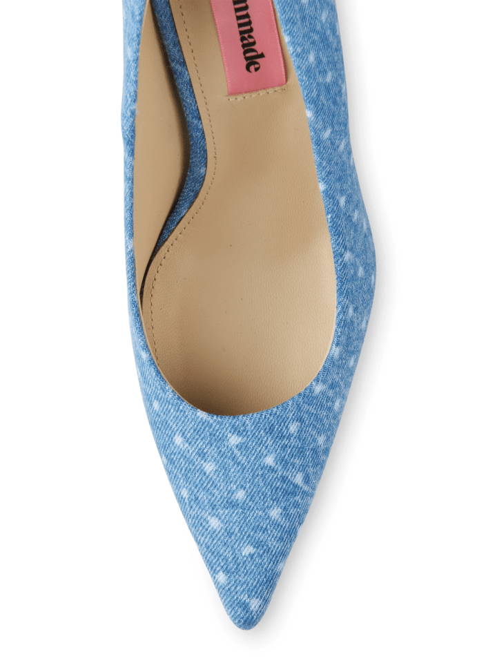 Lyseblå Prikket Denim Custommade Aljo Stilet 36 Custommade