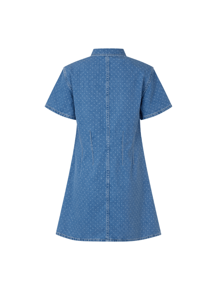 Lyseblå Prikket Jamilah Custommade Denim kjole 34/XS Custommade