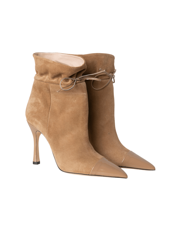 Lysebrun Amanda Custommade ankelstøvle med bindedetaljer 36 Custommade
