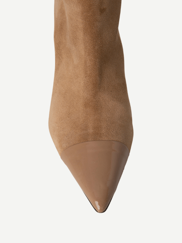 Lysebrun Amanda Custommade ankelstøvle med bindedetaljer 36 Custommade