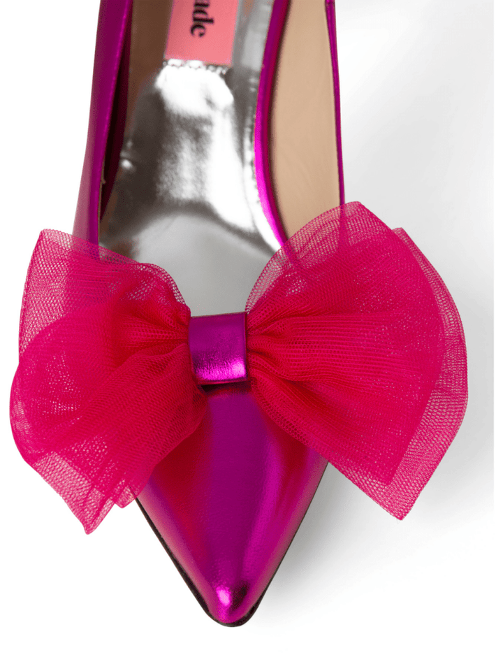 Metallic Pink Custommade Aljo Stilet Med Tyl Sløjfe 36 Custommade