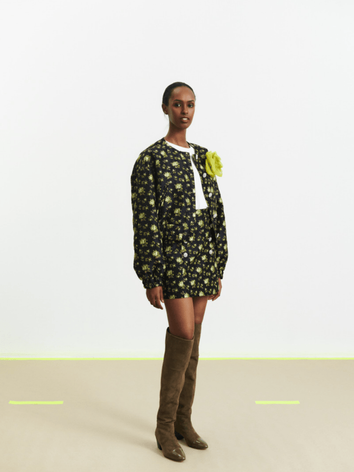 Mørkeblå Mønstret Francie Custommade Jakke 34/XS Custommade