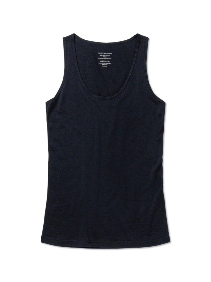 Mørkeblå Panos Emporio Tanktop I Merinould & Tencel XS Panos Emporio
