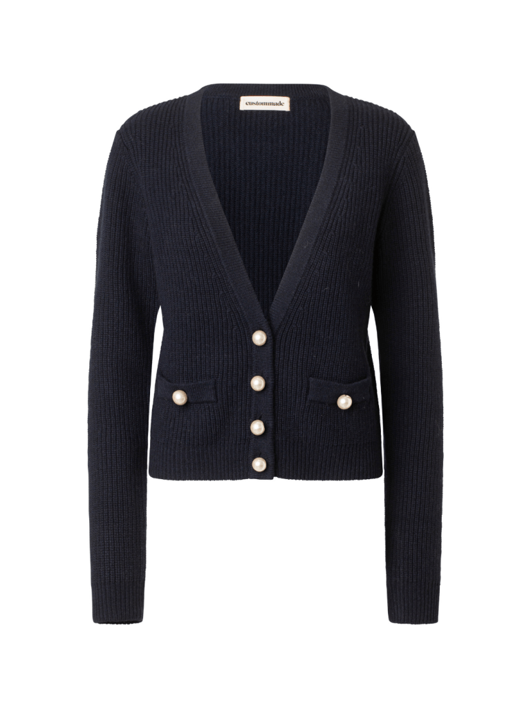 Mørkeblå Vevi Custommade Strik Cardigan 34/XS Custommade