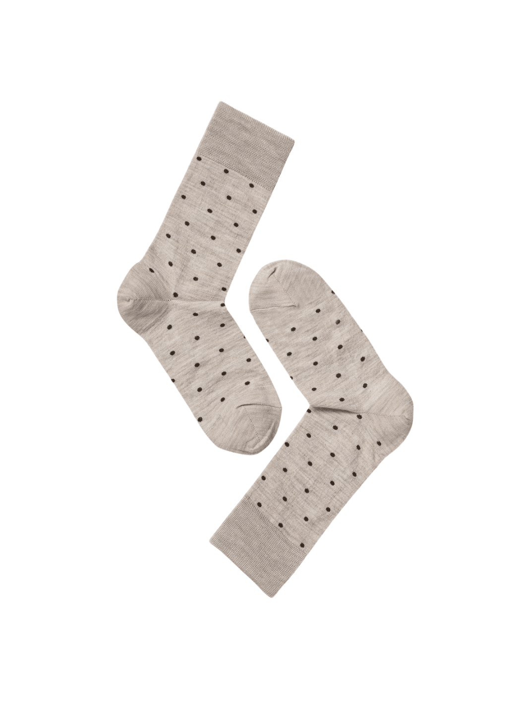Note - Beige/Brun Prikket Uldstrømpe til Damer One Size ( 36 - 41 ) Note