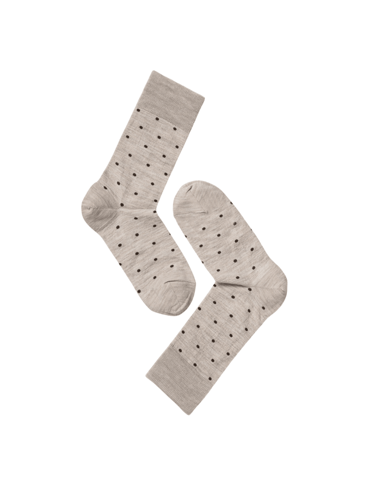 Note - Beige/Brun Prikket Uldstrømpe til Damer One Size ( 36 - 41 ) Note