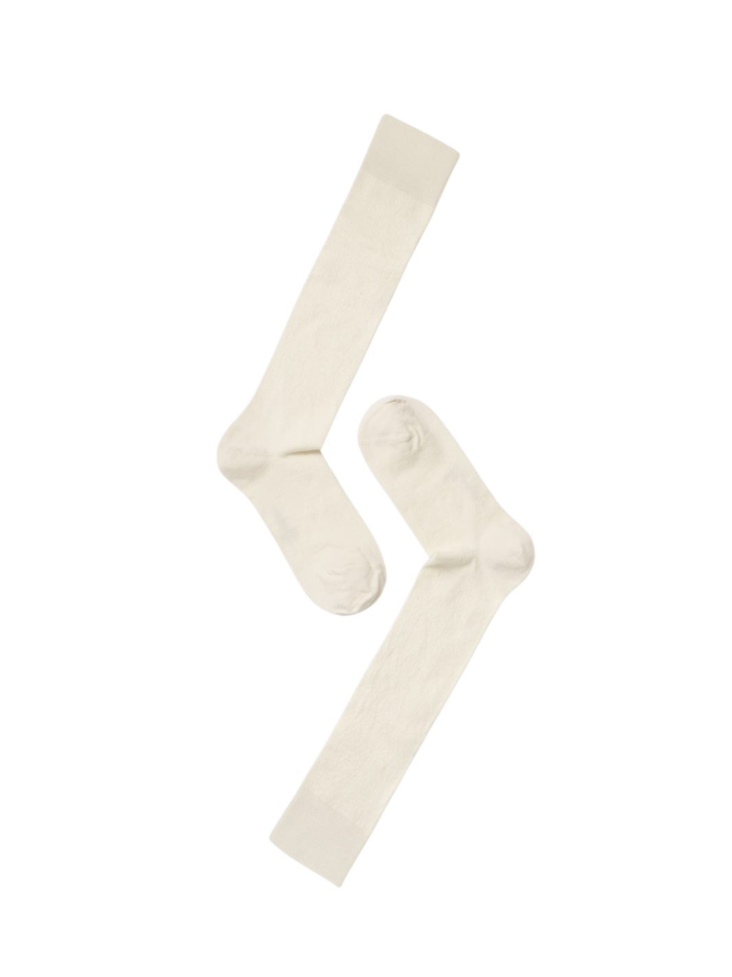 Note Wool High offwhite knæstrømper til damer i uldblanding med glatstrikket overflade og klassisk design.