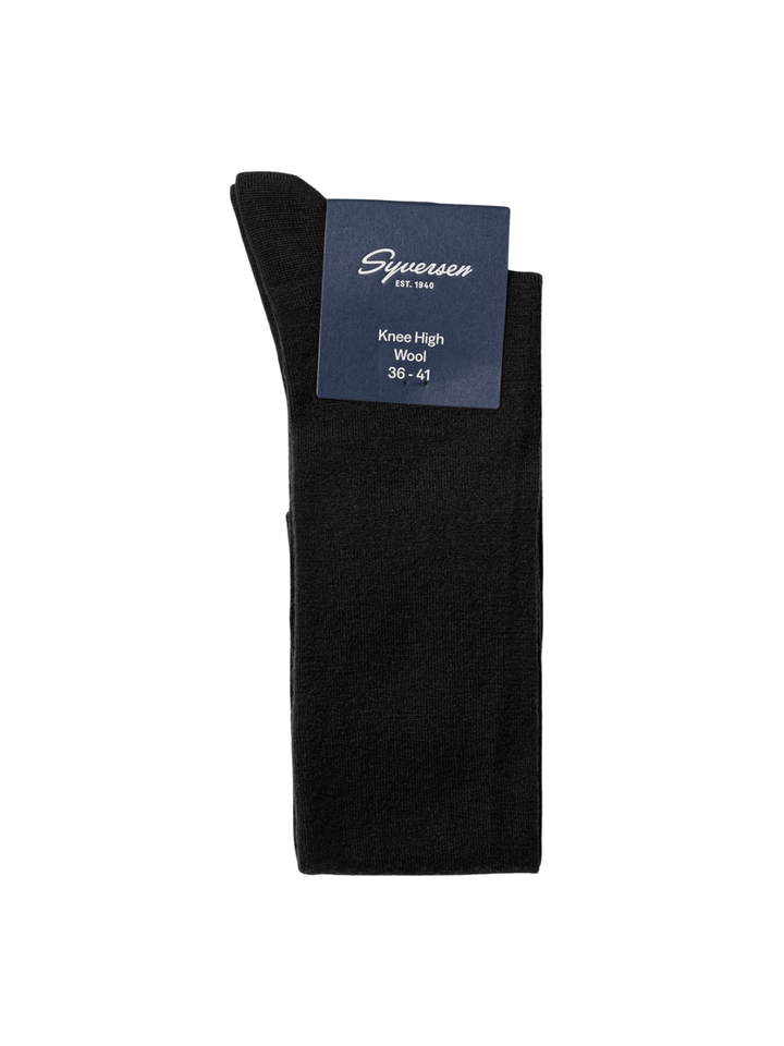 Note Wool High Knæstrømper i Uld til Damer - Sort One Size ( 36 - 41 ) Note
