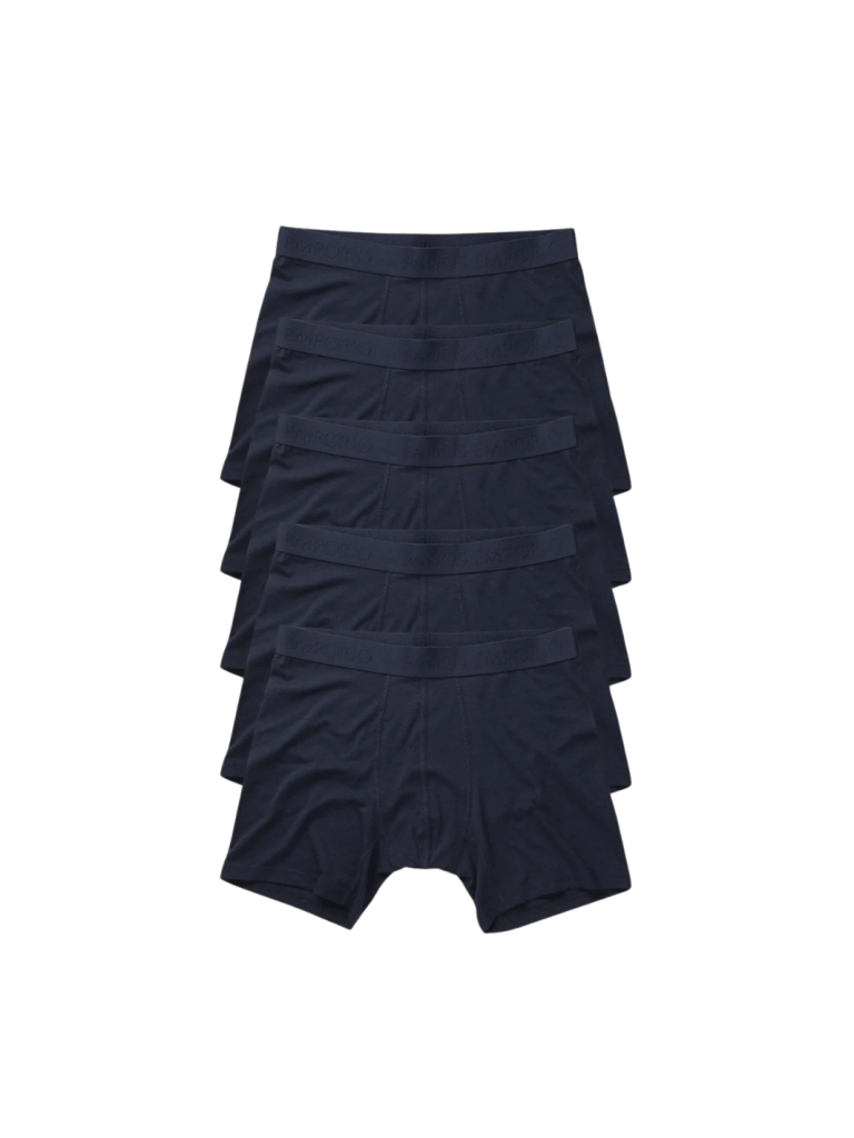 Panos Emporio Basic Mørkeblå 5 - Pack Bambus Boxershorts Til Ham M Panos Emporio