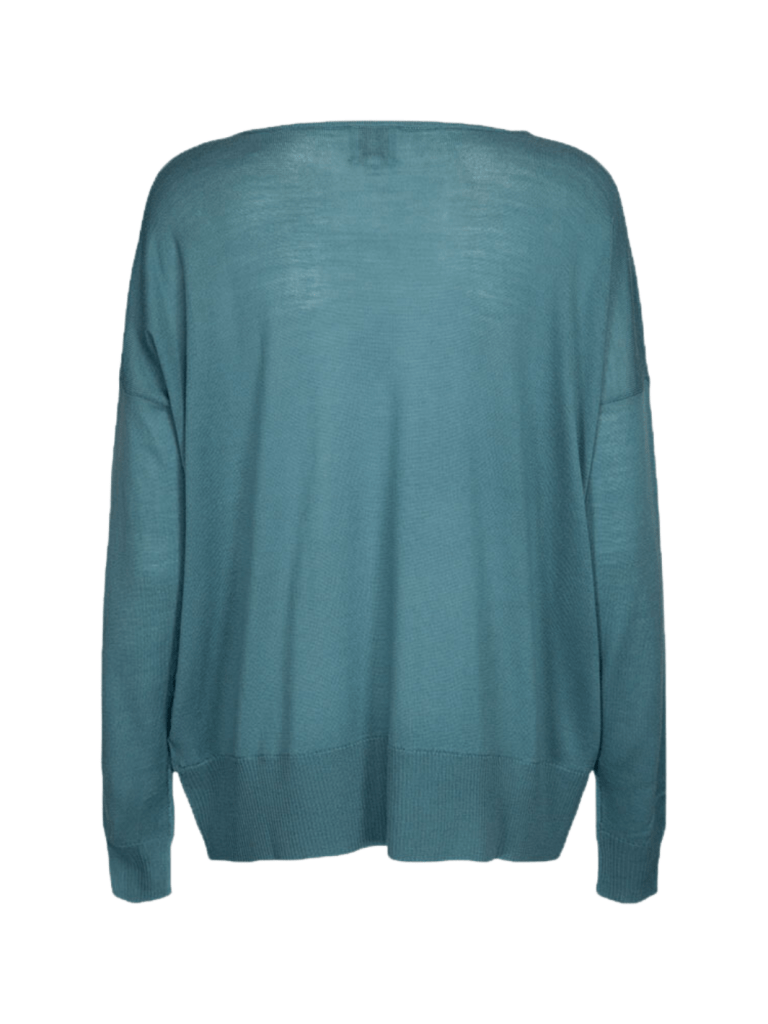 Petrol Farvet Dagny Månestråle V - Hals Strik 0/XS Månestråle