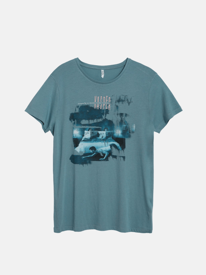 Petroleumsfarvet Icôn Kasper Winding "Daddy's in Rare Form Tonight" Dame T-Shirt XS 360° ICÔN