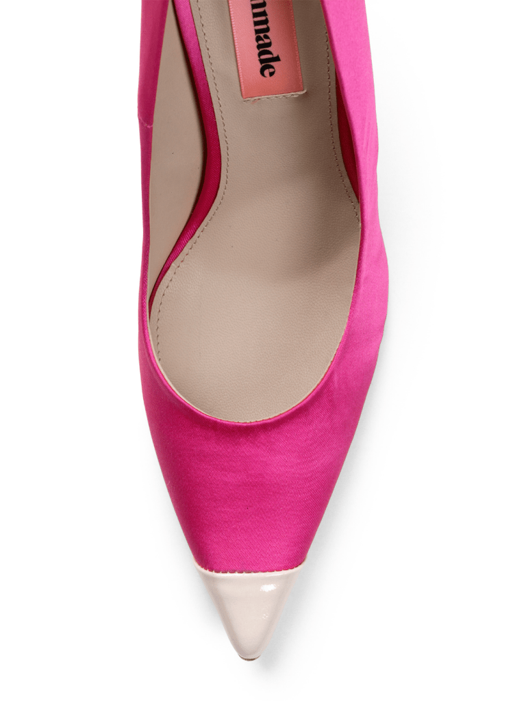 Pink Custommade Aljo Satin Stilet Med Hvid Lak 36 Custommade