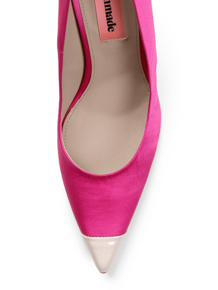Pink Custommade Aljo Satin Stilet Med Hvid Lak 36 Custommade