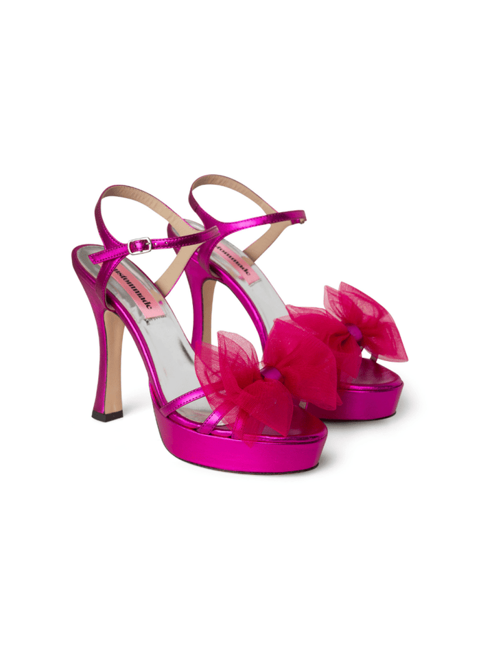 Pink Metallic Arlina Custommade Stilet Med Sløjfe 37 Custommade