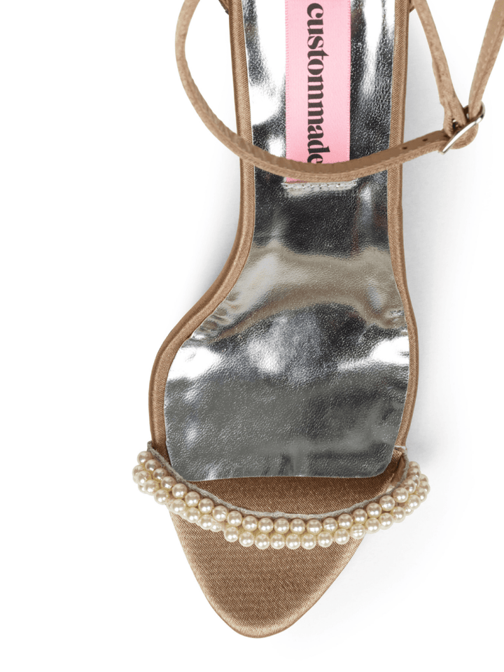 Sand Shiny Alma Custommade Satin Stilet Med Perler 36 Custommade