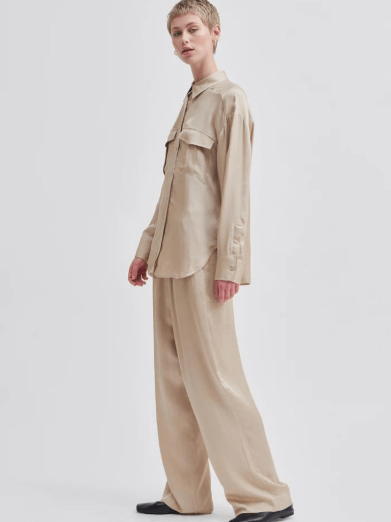 Sandfarvet Second Female Noma Skjorte XS Second Female